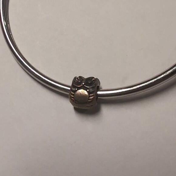 Silver Owl Charm for Pandora Style Bracelet - Picture 1 of 2